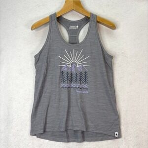 Smartwool Gray Merino Sport 150 Sun Graphic Racerback Tank Top Womens L Gorpcore